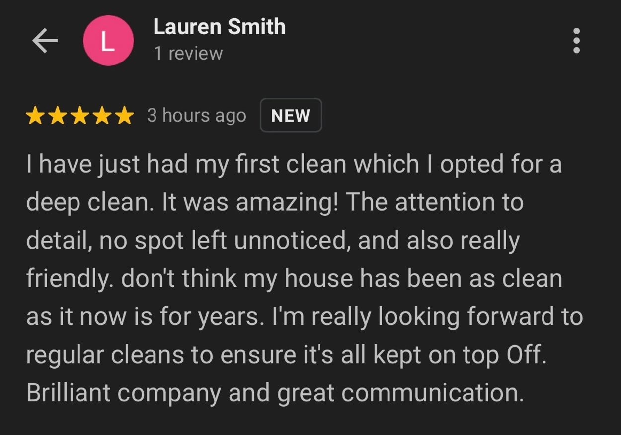 This customer chose our GOLD deep clean package. Photos of this clean are pictured below.