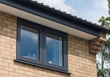Black upvc fascia & white soffit with black guttering