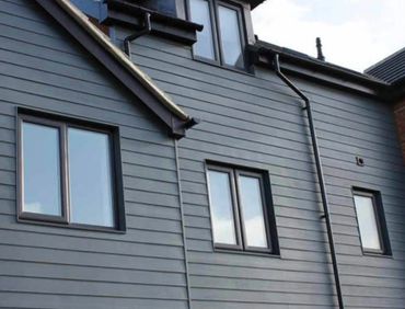 Grey upvc cladding installation