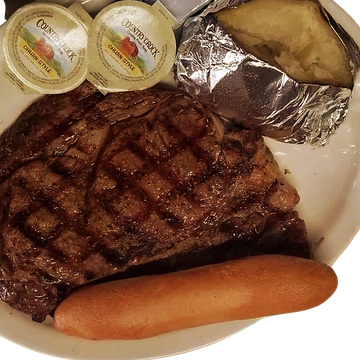 Delicious ribeye diner plate