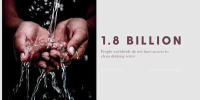 Hands catching flowing water highlighting water scarcity issue.