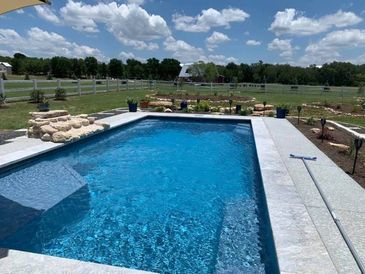 rectangle pool installed by armstrong pools & outdoors - outback dundee