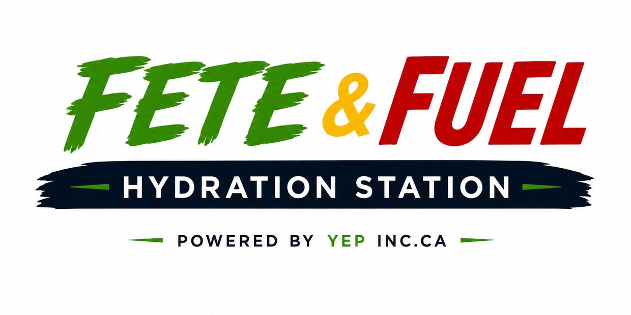 Logo for Fete & Fuel Hydration Station powered by YEP Inc.