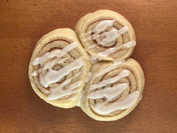 Enjoy the warm, sweet flavor of cinnamon rolls in a cookie.