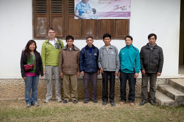 Medical staff at local clinic and Star Global members Bob and Ting.