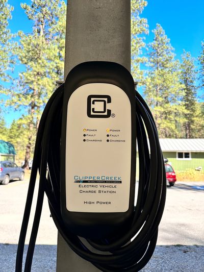 Level 2 EV charging station installed by Sasquatch Electrical in Central Washington