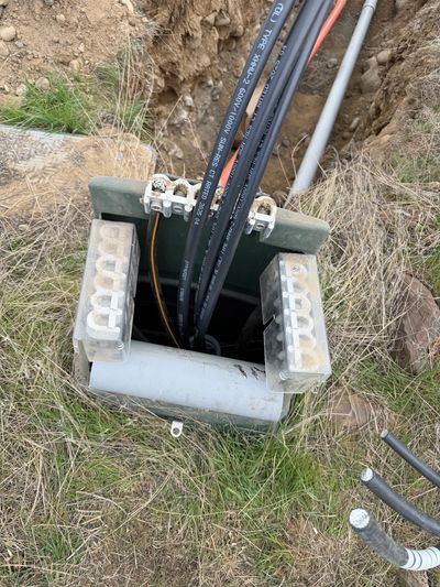 Underground commercial electrical service conductors installed in Central Washington