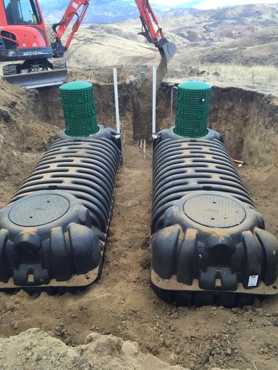 Water storage tanks or cisterns.