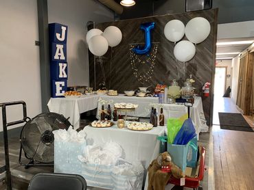 Photo of a baby shower hosted at Hop Forged