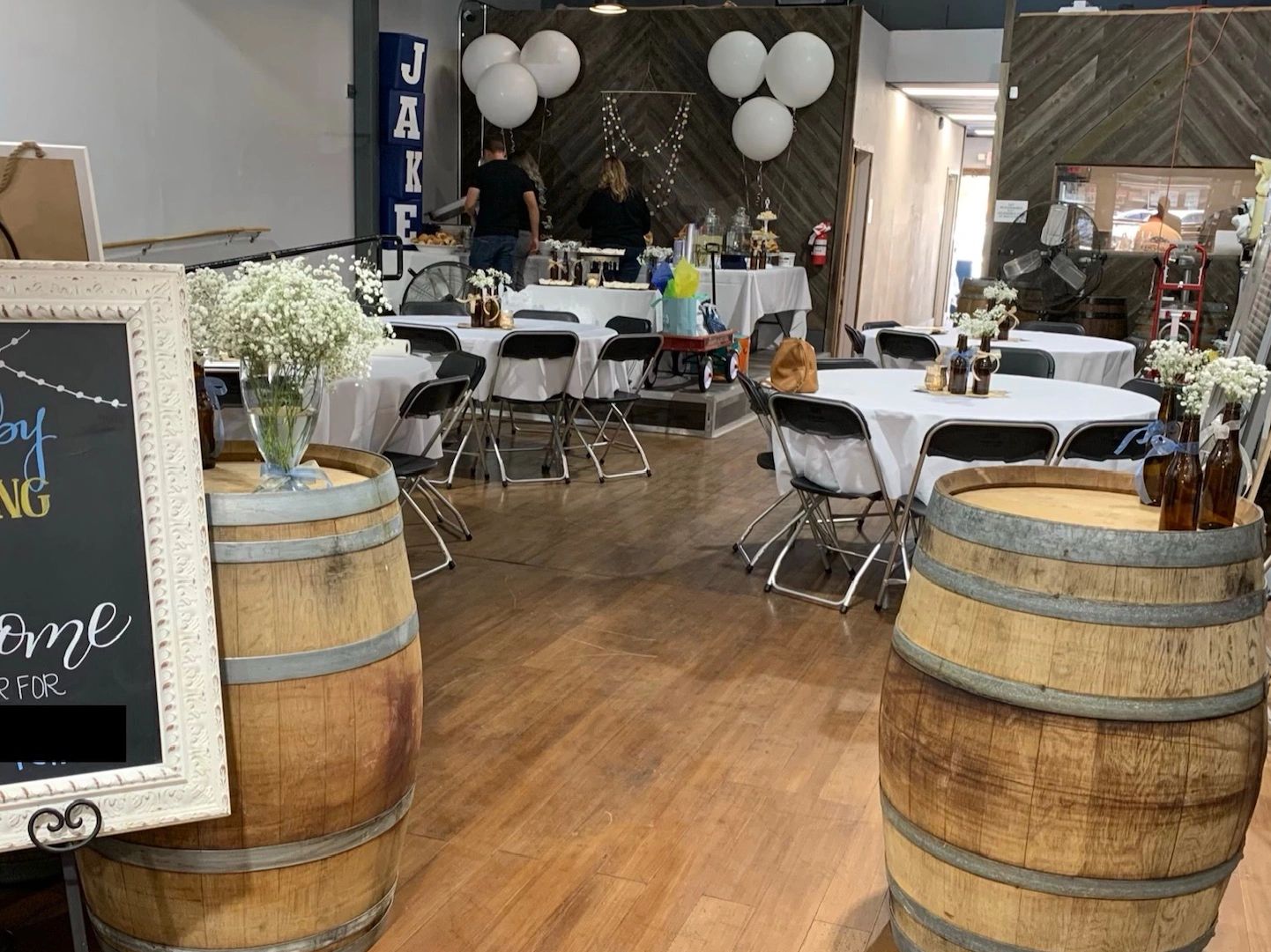 Photo of a baby shower hosted at Hop Forged