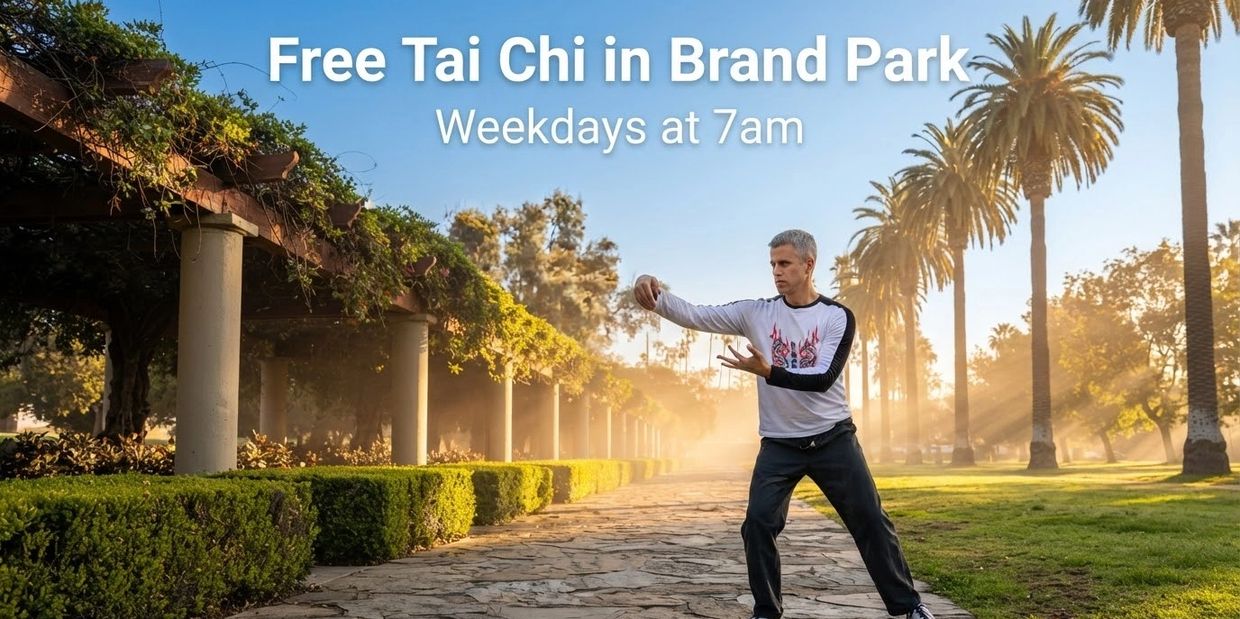 Free Tai Chi classes at Brand Park on weekdays at 7am.