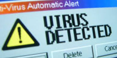 VIRUS DETECTED Warning message example