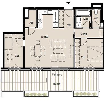 Dachgeschoss: 3 Zimmer