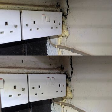 Cracked socket replaced with a new faceplate.
