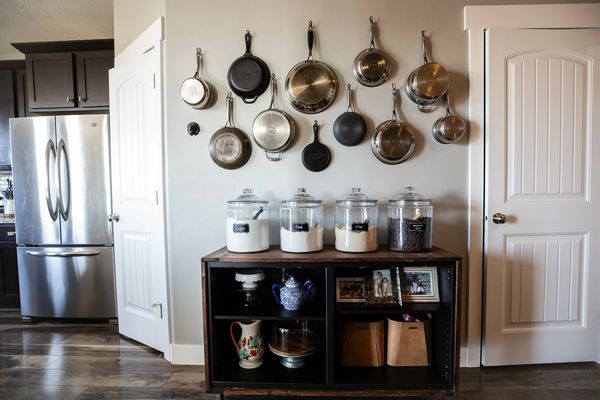 Pots and Pans Used as Functional Decor