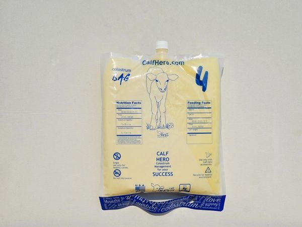 4 qt colostrum bag with quality of colostrum writing space is also in 3 and 2 qt -USA made - scours