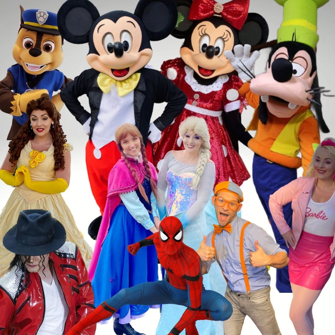 Spider-Man Mickey and Minnie Blippi Paw Patrol over 200 characters