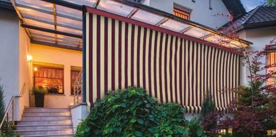 Striped Canvas Strapdown Awning