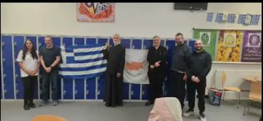 Blessing of our school with Father David of St. Mary's and All Saints Greek Orthodox Community.
