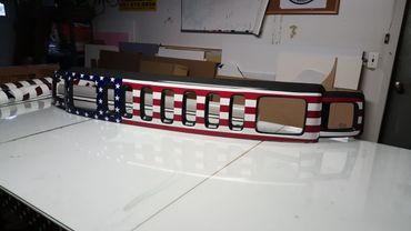 A detached US flag grill skin