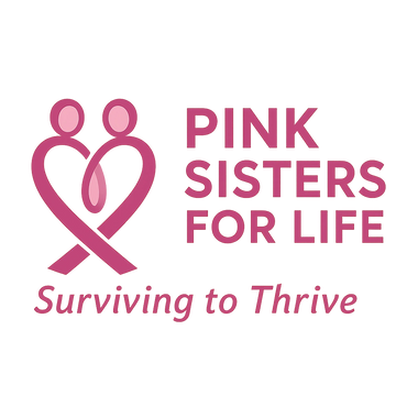 Pink Sisters for Life logo with two figures and a breast cancer awareness ribbon.