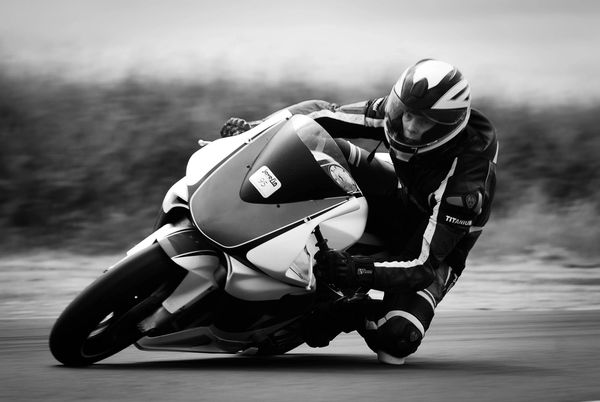Honda CBR 600RR Track day riding - Black and white
