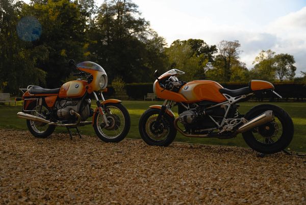 BMW R Nine-T Racer painted in the iconic colour scheme of the R90S from the 70s