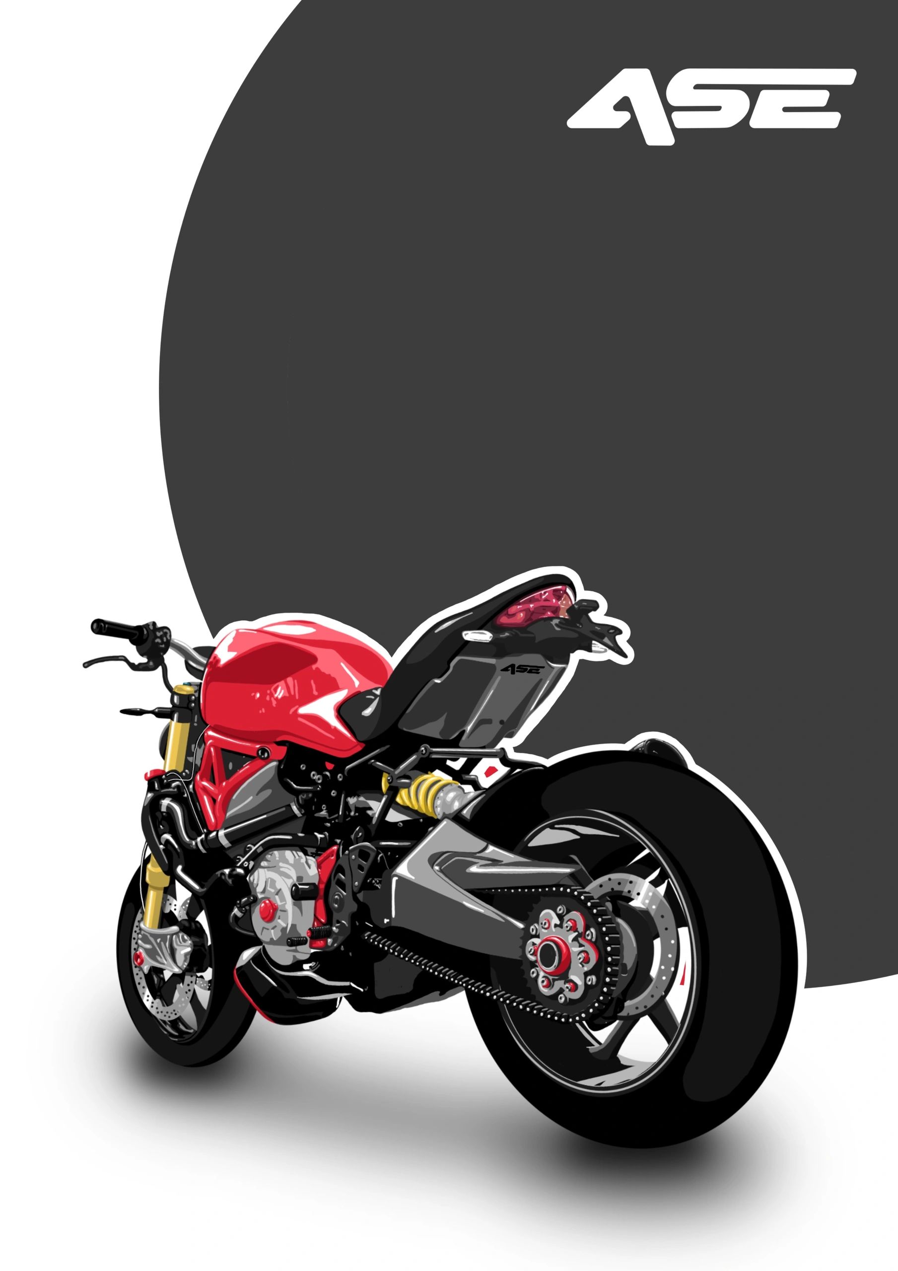 Custom Ductati Monster 1200S pop-art drawing