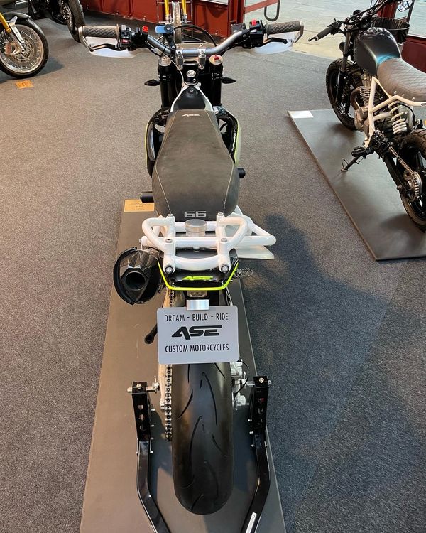 Husqvarna 701 supermoto custom at the 2022 Bikeshed show at the iconic London's tobacco dock