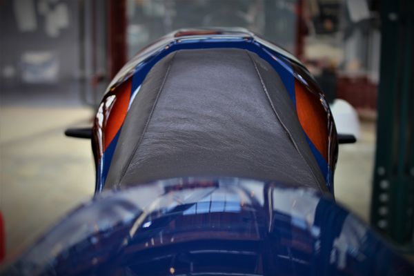 Motorcycle bespoke leather seat ASE Custom motorcycles