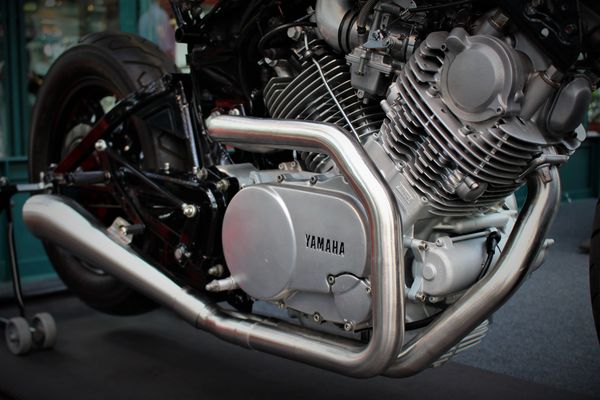 Yamaha Virago cafe racer XV920 custom handmade exhaust by ASE Custom motorcycles