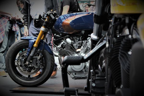 ASE Custom motorcycles Yamaha XV920 Virago build at the Tobacco dock London 2019 Bike shed show