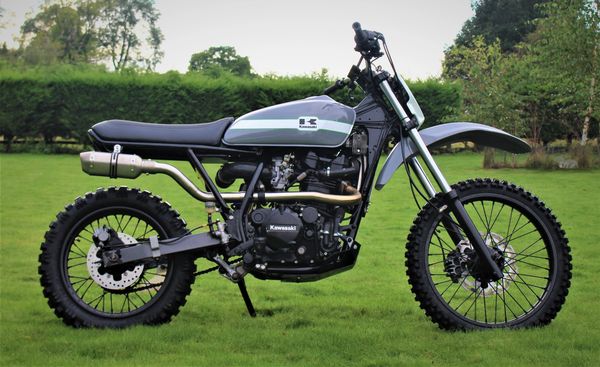 2001 Kawasaki KLR 650 donor bike transformed into a retro-inspired Scrambler by ASE Customs