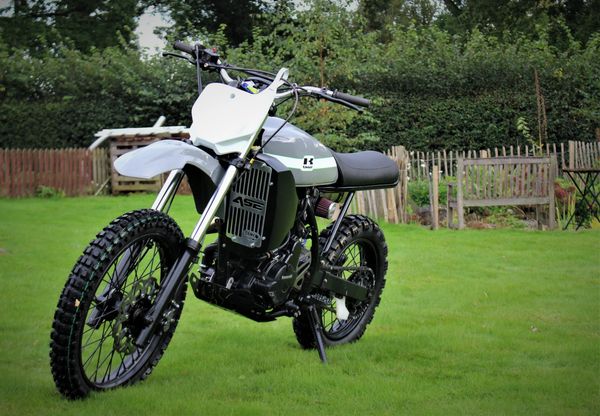 2001 Kawasaki KLR 650 donor bike transformed into a retro-inspired Scrambler