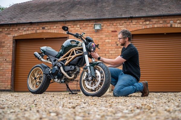 Ducati Monster 1100s in green and Gold colour scheme