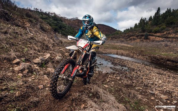 KTM 300EXC enduro bike riding offroad in Portugal