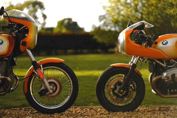 BMW R Nine-T Racer painted in the iconic colour scheme of the R90S from the 70s