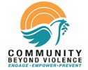 Logo with a hand holding an olive branch and an orange sun, symbolizing peace and community.