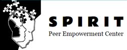 Logo of Spirit Peer Empowerment Center with puzzle pieces forming a head.