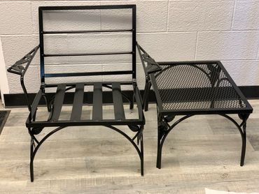 This chair and end table are all cleaned up and looks beautiful again!