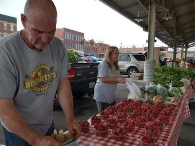 Bozarth family farm sells a variety of produce including strawberries and more.