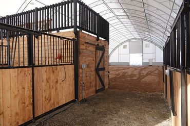 A view of our stalls and tack room.