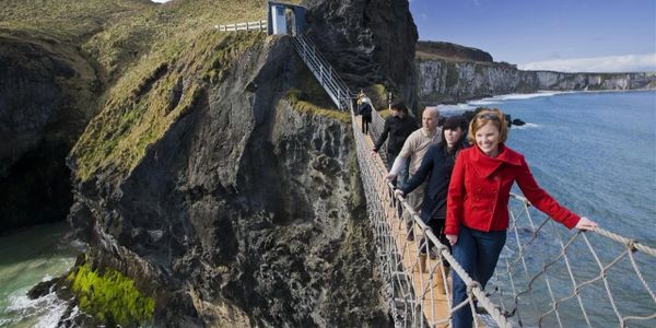 Carrick a rede rope bridge on the North Coast of Northern Ireland