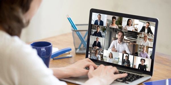 Consultant in an online meeting