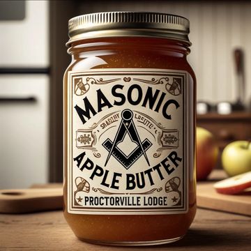 Jar of apple butter made at the Proctorville Lodge, in Proctorville Ohio.