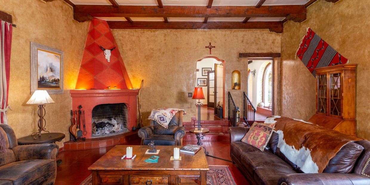 The Great Room in the Ranch House at Valle Verde Ranch. Great for conversation, receptions or pool.