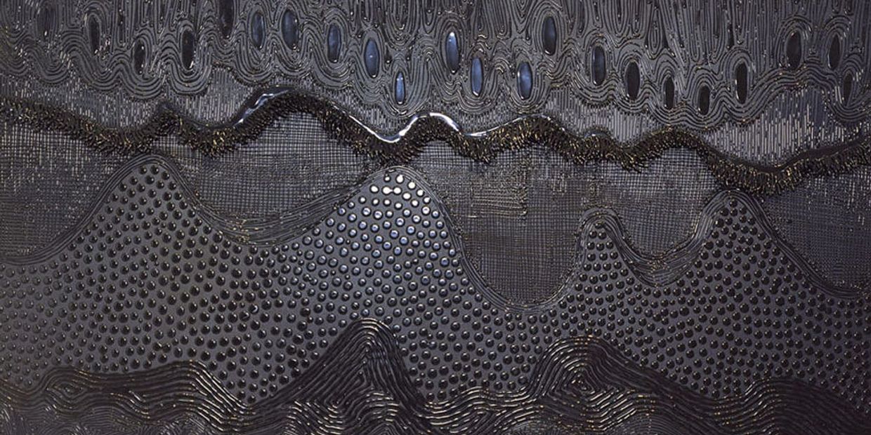 This piece flows and shines relating to lava in Hawaii and in the Galapagos