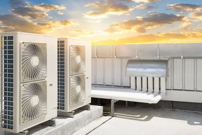 air sourced heat pumps located outside