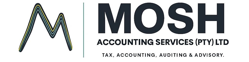 Logo of MOSH Accounting Services with bold 'M' and company name.