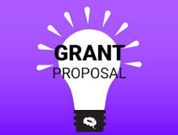 Lightbulb graphic with 'Grant Proposal' text on purple background.